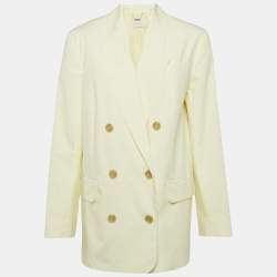 Zimmermann Yellow Cotton Double Breasted Blazer S