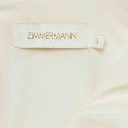 Zimmermann White Linen Button Front Midi Dress L
