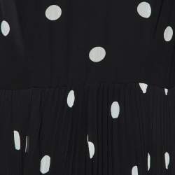 Pre Owned Zimmermann Black Polka Dot Crepe Sunray Pleated Dress L