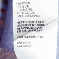 Pre Owned Zimmermann Purple Floral Print Linen Bellitude Long Dress L