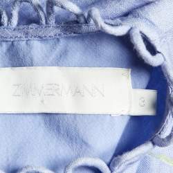 Pre Owned Zimmermann Purple Floral Print Linen Bellitude Long Dress L