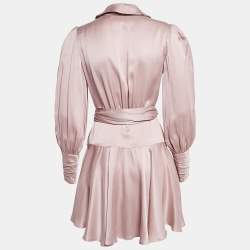 Zimmermann Pink Silk Wrap-Up Mini Dress XS