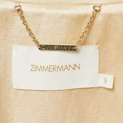 Zimmermann Beige Crepe Belted Blazer and Pants Set L