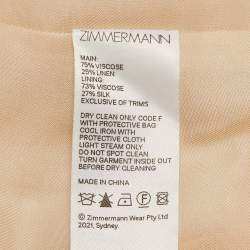 Zimmermann Beige Crepe Belted Blazer and Pants Set L