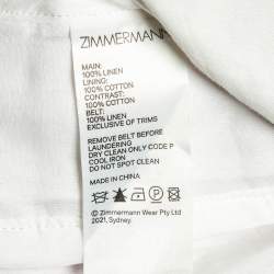 مملوكة مسبقًا Zimmermann Pink Paisley Print Linen Teddy Scallop Shift Dress XL