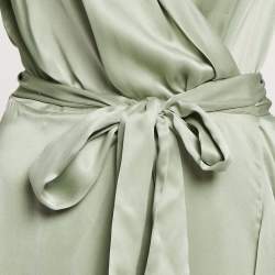 Pre Owned Zimmermann Ice Green Silk Wrap Dress S