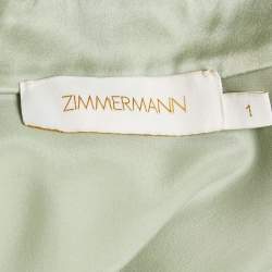 Pre Owned Zimmermann Ice Green Silk Wrap Dress S