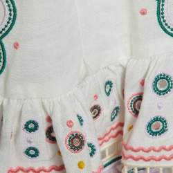 Zimmermann White Linen and Cotton Embroidered Mini Dress XS