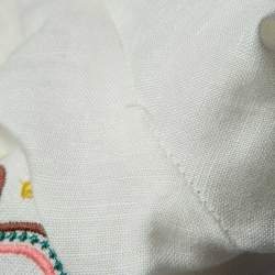 Zimmermann White Linen and Cotton Embroidered Mini Dress XS