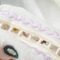 Zimmermann White Linen and Cotton Embroidered Mini Dress XS