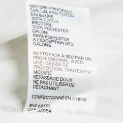 Zimmermann White Linen and Cotton Embroidered Mini Dress XS