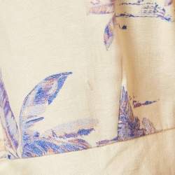 Pre Owned Zimmermann Cream Floral Print Linen Day Mini Dress L