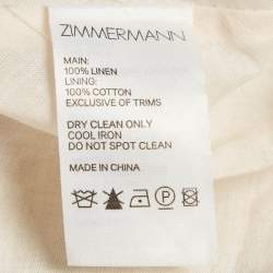 Pre Owned Zimmermann White Floral Print Linen Tiered Heathers Mini Dress M