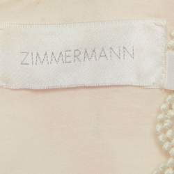 Pre Owned Zimmermann White Floral Print Linen Tiered Heathers Mini Dress M