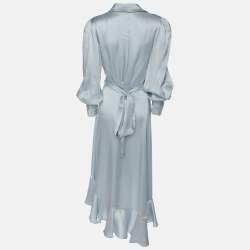 مملوكة مسبقًا Zimmermann Light Blue Silk Belted Maxi Dress S