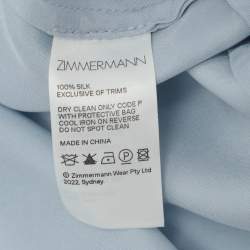 مملوكة مسبقًا Zimmermann Light Blue Silk Belted Maxi Dress S