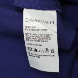 Pre Owned Zimmermann Blue Indigo Silk Belted Maxi Dress S