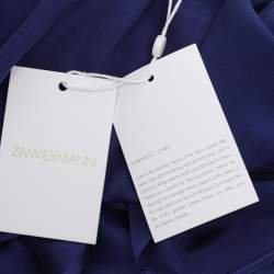 Pre Owned Zimmermann Blue Indigo Silk Belted Maxi Dress S