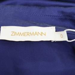 Pre Owned Zimmermann Blue Indigo Silk Belted Maxi Dress S