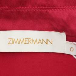 Pre Owned Zimmermann Pink Silk Belted Maxi Dress S