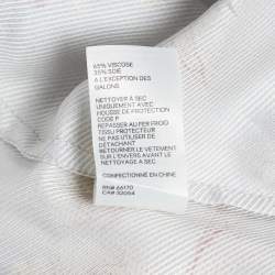 Pre Owned Zimmermann Grey Floral Print Textured Crepe Palazzo Pants M