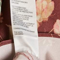 Pre Owned Zimmermann Brown Floral Print Silk Blend Puff Sleeve Top M