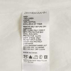 Pre Owned Zimmermann Multicolor Floral Print Linen Belted Midi Dress M