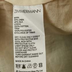 Pre Owned Zimmermann Multicolor Floral Print Linen Tempo Disc-Embellished Mini Skirt M
