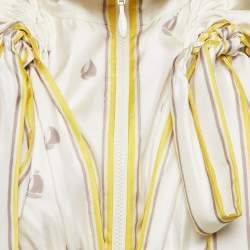 : Zimmermann White/Yellow High Tide Sailboats Print Silk Crop Jacket S