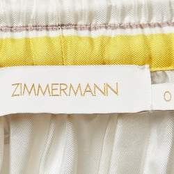  Zimmermann White/Yellow High Tide Sailboats Print Silk Midi Skirt S