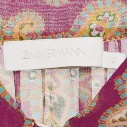 Pre Owned Zimmermann White Paisley Print Cotton Blend Teddy Midi Dress M