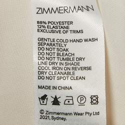 Pre Owned Zimmermann White Paisley Print Cotton Blend Teddy Midi Dress M