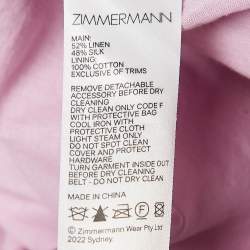 Zimmermann Lavender Linen Blend High Tide Tuxedo Dress M