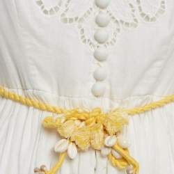 Pre Owned Zimmermann White Broderie Anglaise Linen Carnaby Ruffled Mini Dress M