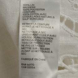 Pre Owned Zimmermann White Broderie Anglaise Linen Carnaby Ruffled Mini Dress M