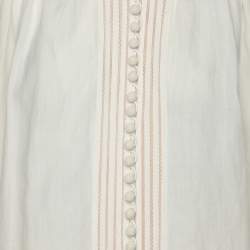 Zimmermann Ivory Ramie Corsage Linear Blouse L
