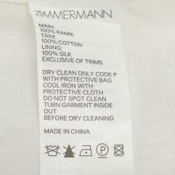 Zimmermann Ivory Ramie Corsage Linear Blouse L