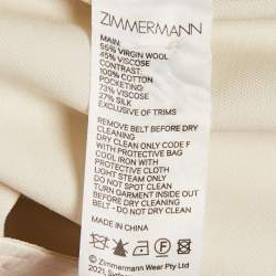 Pre Owned Zimmermann Beige Wool Blend Pleated Short L