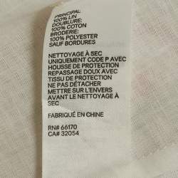 Pre Owned Zimmermann White Poppy Floral Embroidered Linen Scallop Midi Dress L