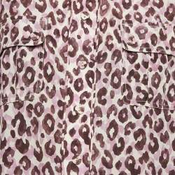 Zimmermann Purple Leopard Print Silk Shirt and Shorts Set M/L