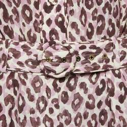 Zimmermann Purple Leopard Print Silk Shirt and Shorts Set M/L