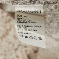 Zimmermann Pink Python Skin Print Linen Cut-Out Midi Dress L