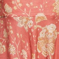 مملوكة مسبقًا Zimmermann Pink Floral Print Linen Flared Maxi Dress L