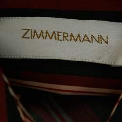 Pre Owned Zimmermann Multicolor Striped Georgette Asymmetrical Shirt L
