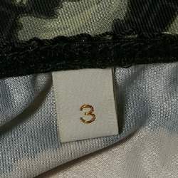 Pre Owned Zimmermann Black Floral Print Silk Flounce Midi Dress L