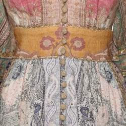 Pre Owned Zimmermann Multicolor Linen Anneke Lantern Mini Dress M