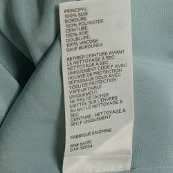 Pre Owned Zimmermann Blue Paisley Print Silk Lace Insert Playsuit L