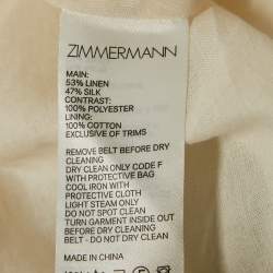 Pre Owned Zimmermann Blue Abstract Floral Print Linen Blend High-Tide Maxi Skirt L