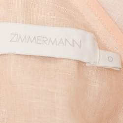 مملوكة مسبقًا Zimmermann Multicolor Linen Lantern Belted Mini Dress S