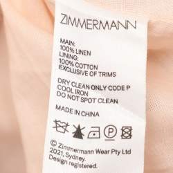 مملوكة مسبقًا Zimmermann Multicolor Linen Lantern Belted Mini Dress S